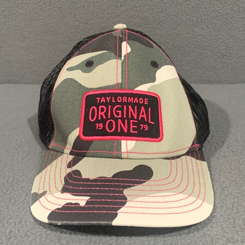 TaylorMade Original One 1979 Camo Trucker Hat Pink Black Snapback Golf Cap OSFM